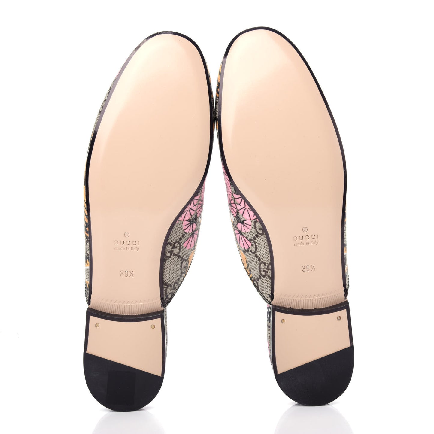 GG Supreme Monogram Bengal Womens Princetown Slippers 39.5 Beige Crop Pink