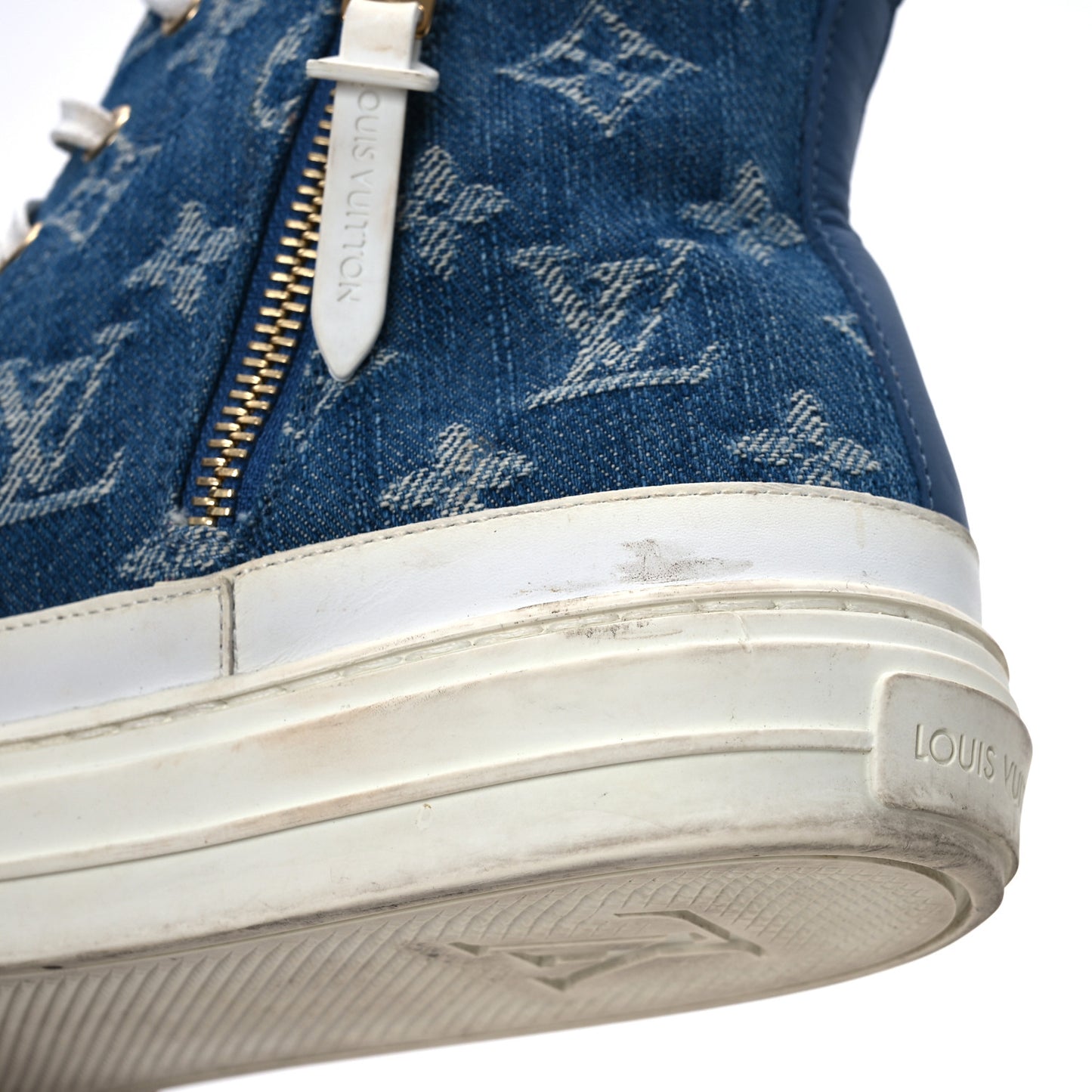 Denim Monogram Stellar Sneaker Boots 40 Bleu