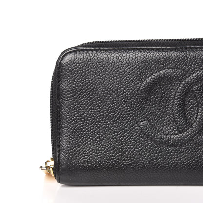 Chanel Caviar Timeless CC Zip Around Wallet Black 9 of 11