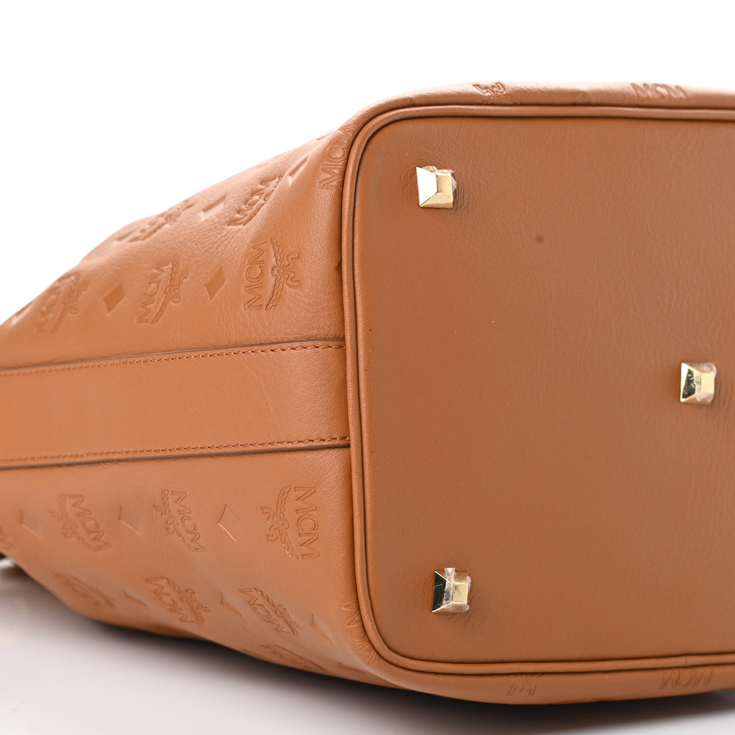 MCM Calfskin Ottomar Monogram Essential Bucket Cognac 10 of 12