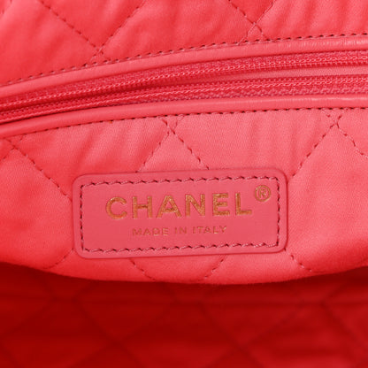 Chanel Shiny Calfskin Quilted Chanel 22 Drawstring Bag Coral Pink 7 of 10