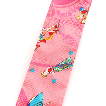 Hermes Silk Ex-Libris Les Parisie Twilly Rose Malabar Jaune 5 of 5