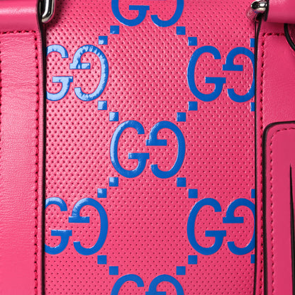 Gucci Calfskin GG Tennis Bi-Color Embossed Mini Duffle Bag Modern Fucsia Modern Blue 8 of 10