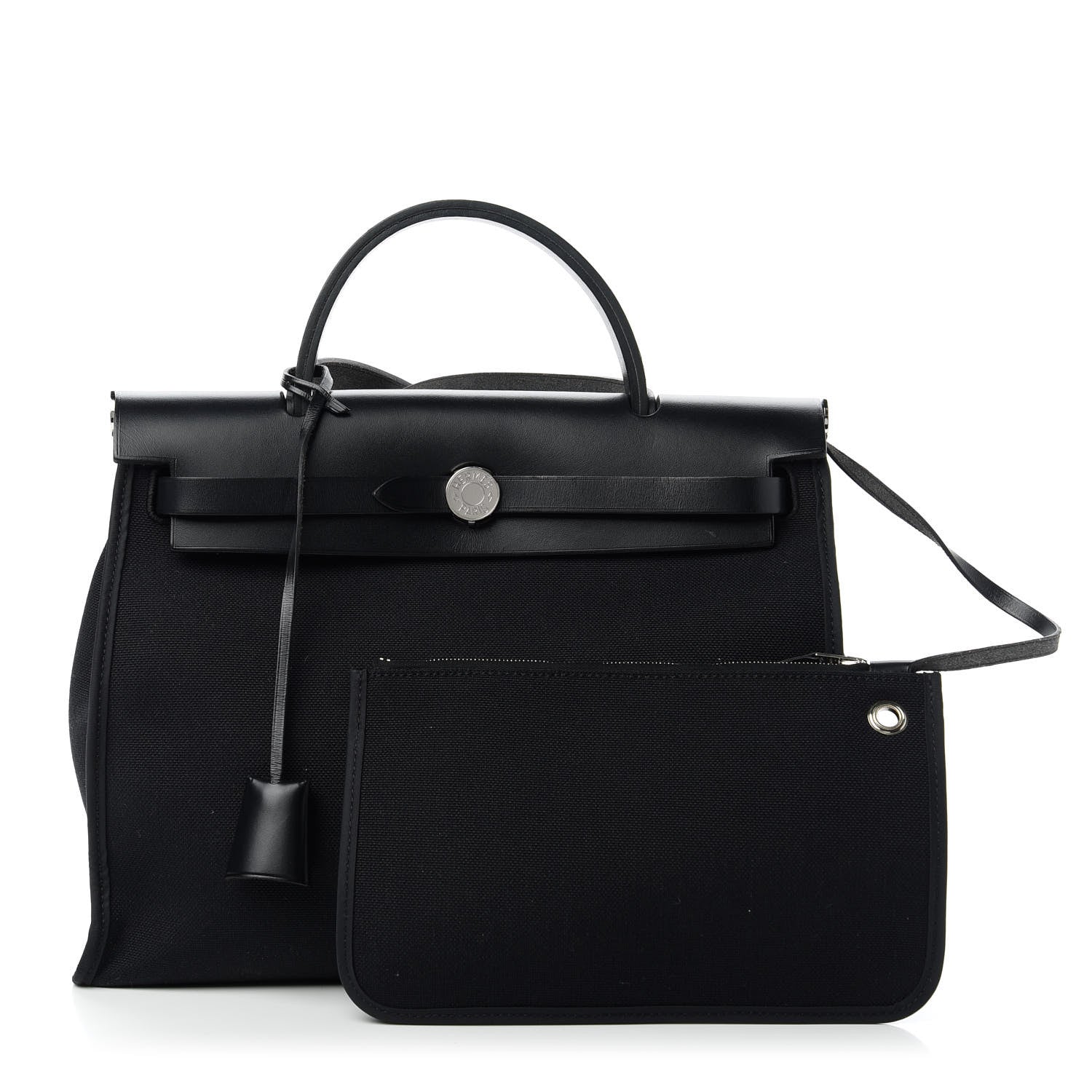 Hermes Military Toile Vache Hunter Herbag Zip PM 31 Black 1 of 10