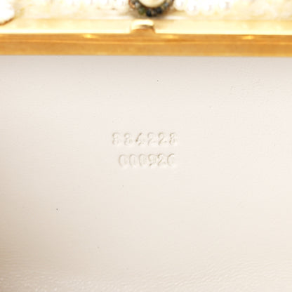 Alexander McQueen Embroidered Pearl Angel Knuckle Box Clutch Ivory Gold 6 of 15