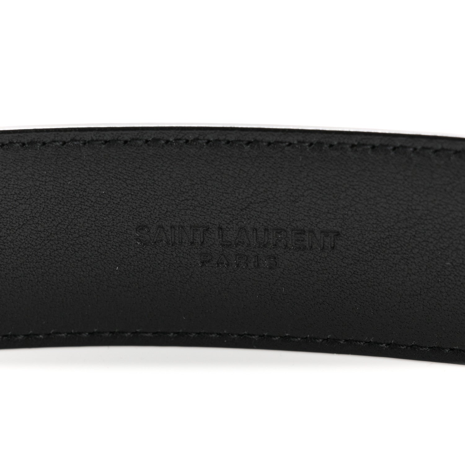 Saint Laurent Smooth Calfskin Monogram Square Buckle Belt 85 34 Black 5 of 8