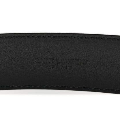 Saint Laurent Smooth Calfskin Monogram Square Buckle Belt 85 34 Black 5 of 8