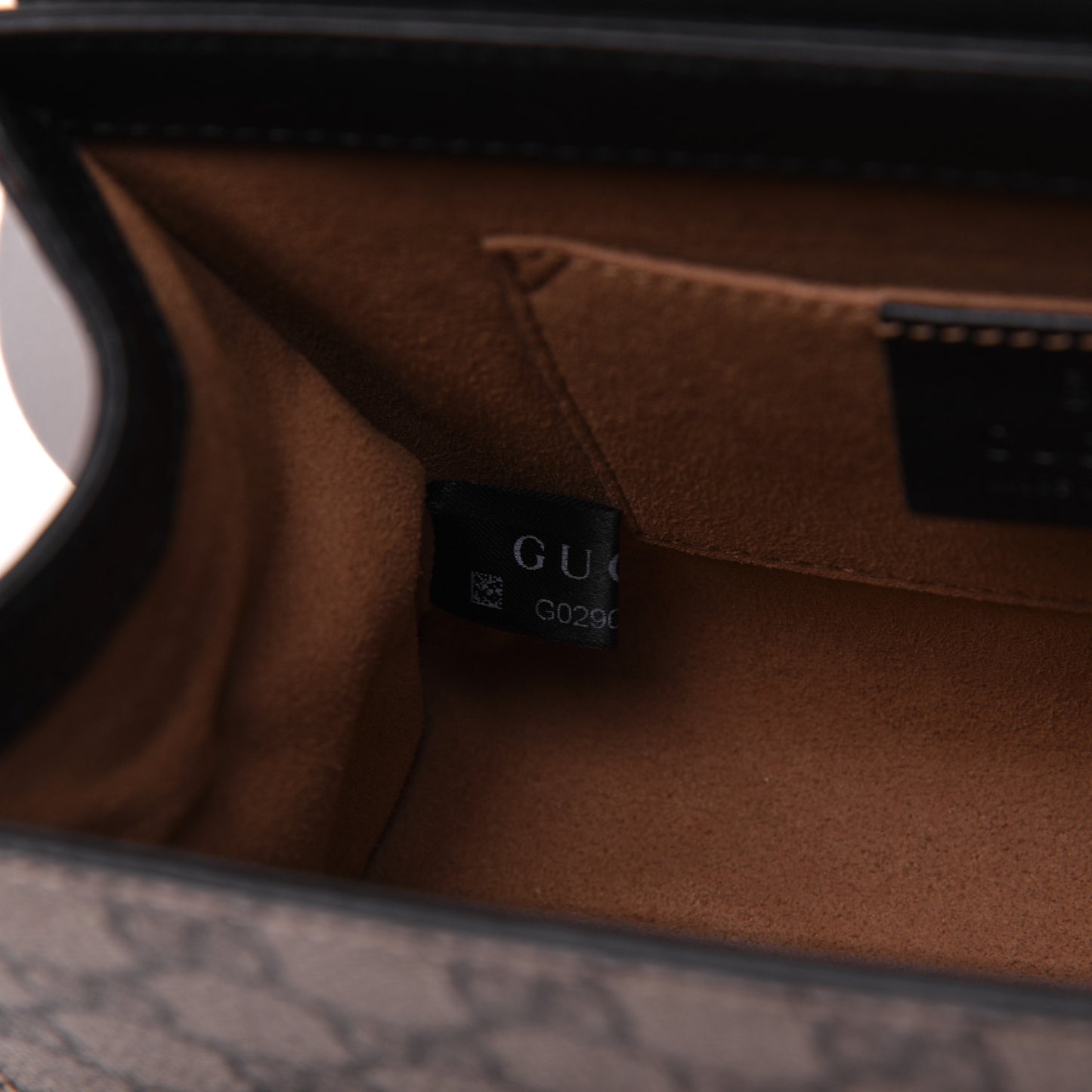 GG Supreme Monogram Calfskin Small Padlock Shoulder Bag Beige Black Cuir