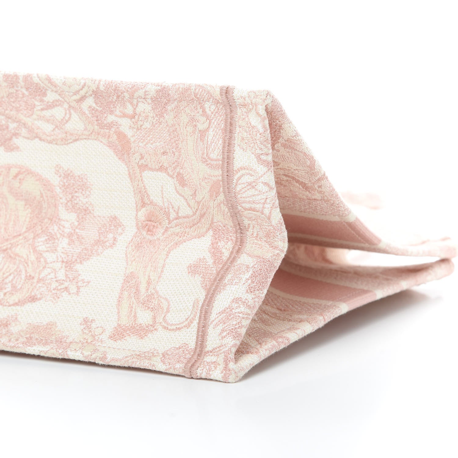 Christian Dior Canvas Embroidered Medium Dioriviera Toile De Jouy Book Tote Rose 10 of 10