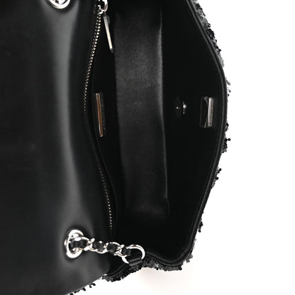 Chanel Sequin Ribbon Small Rectangular Flap Black White 5 of 11