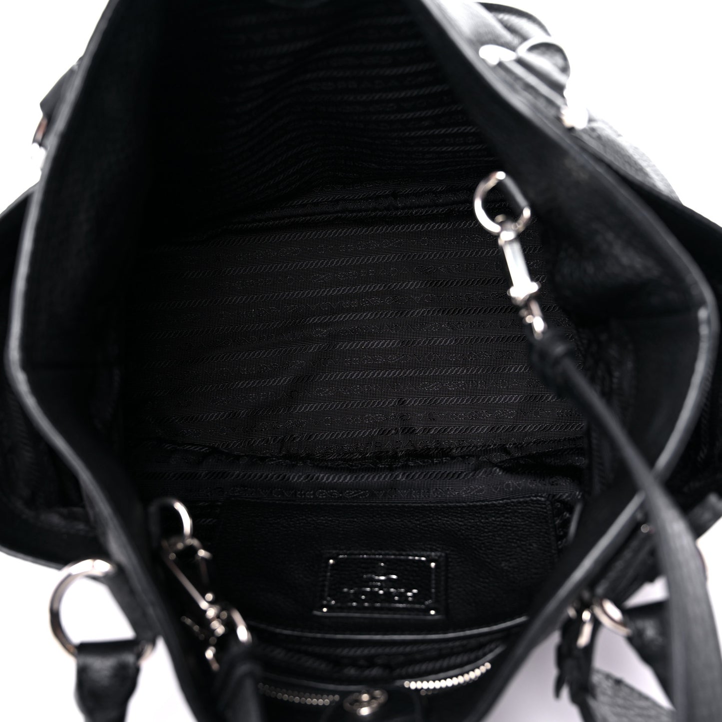 Vitello Daino Side Pocket Tote Black