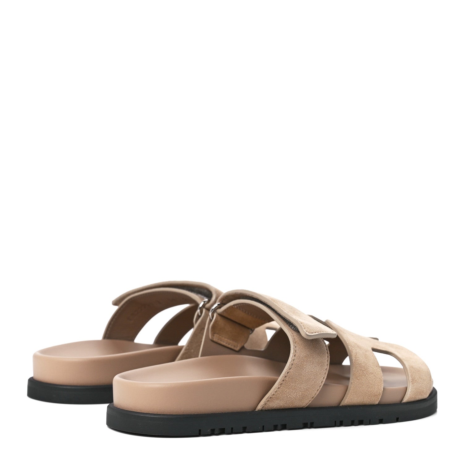 Hermes Suede Goatskin Womens Chypre Sandals 36 Beige Argile 4 of 9