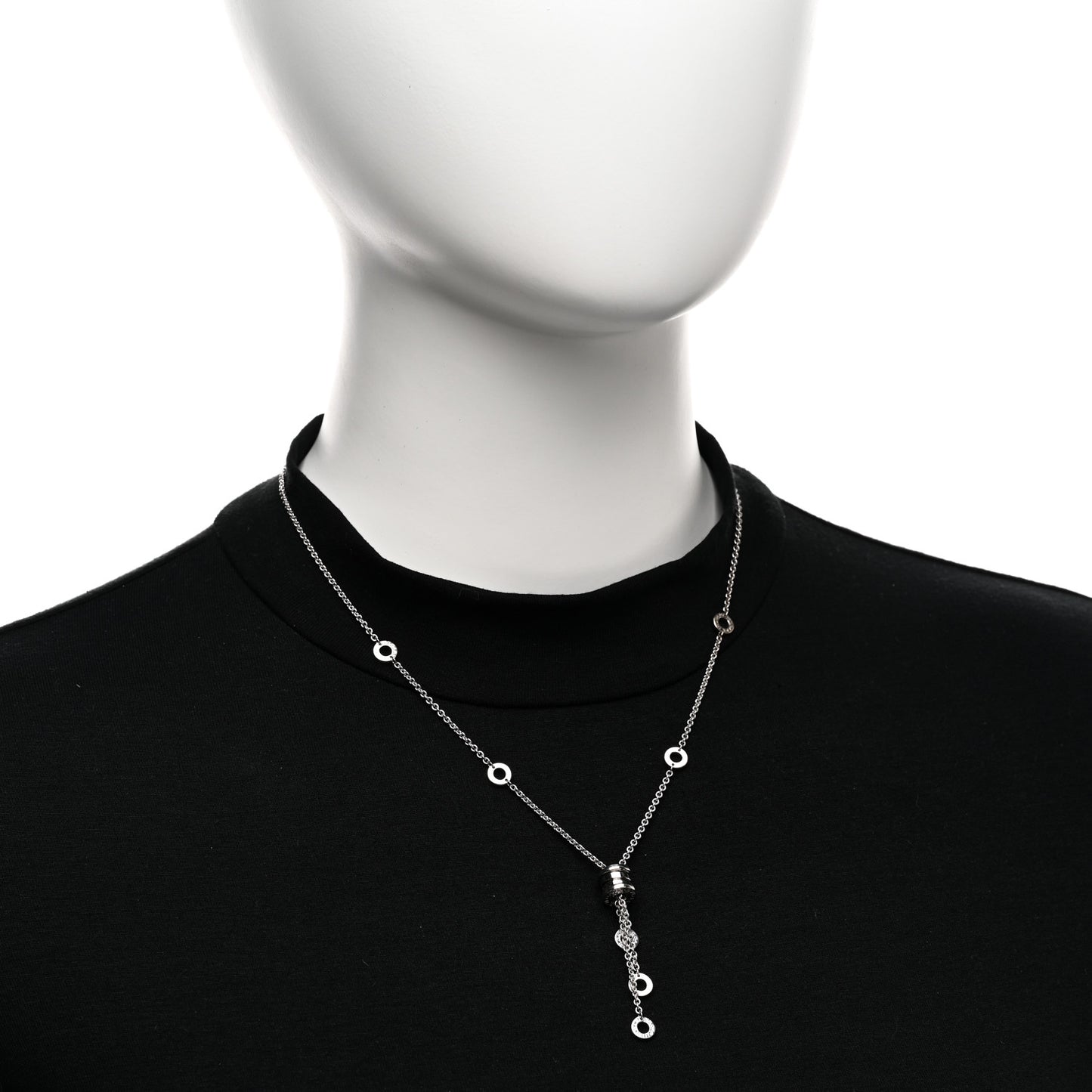 18K White Gold B.Zero1 Drop Necklace