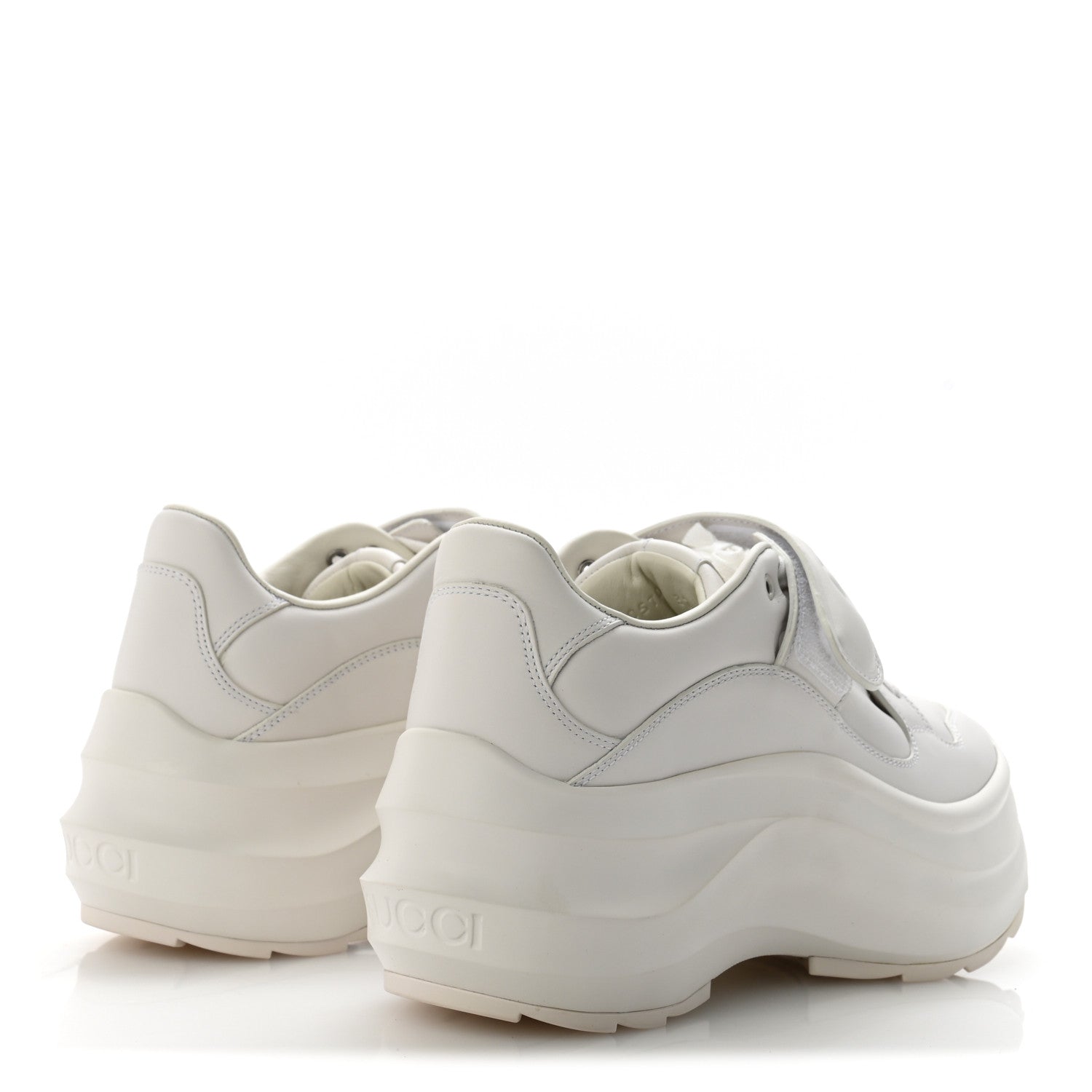 Gucci Calfskin Womens Wave Wedge Sneakers 37 White 5 of 9