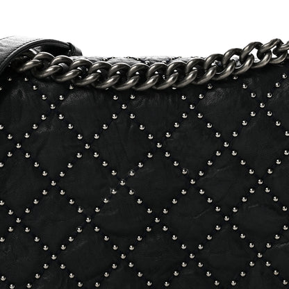 Chanel Crumpled Lambskin New Medium Studded Boy Flap Black 8 of 14