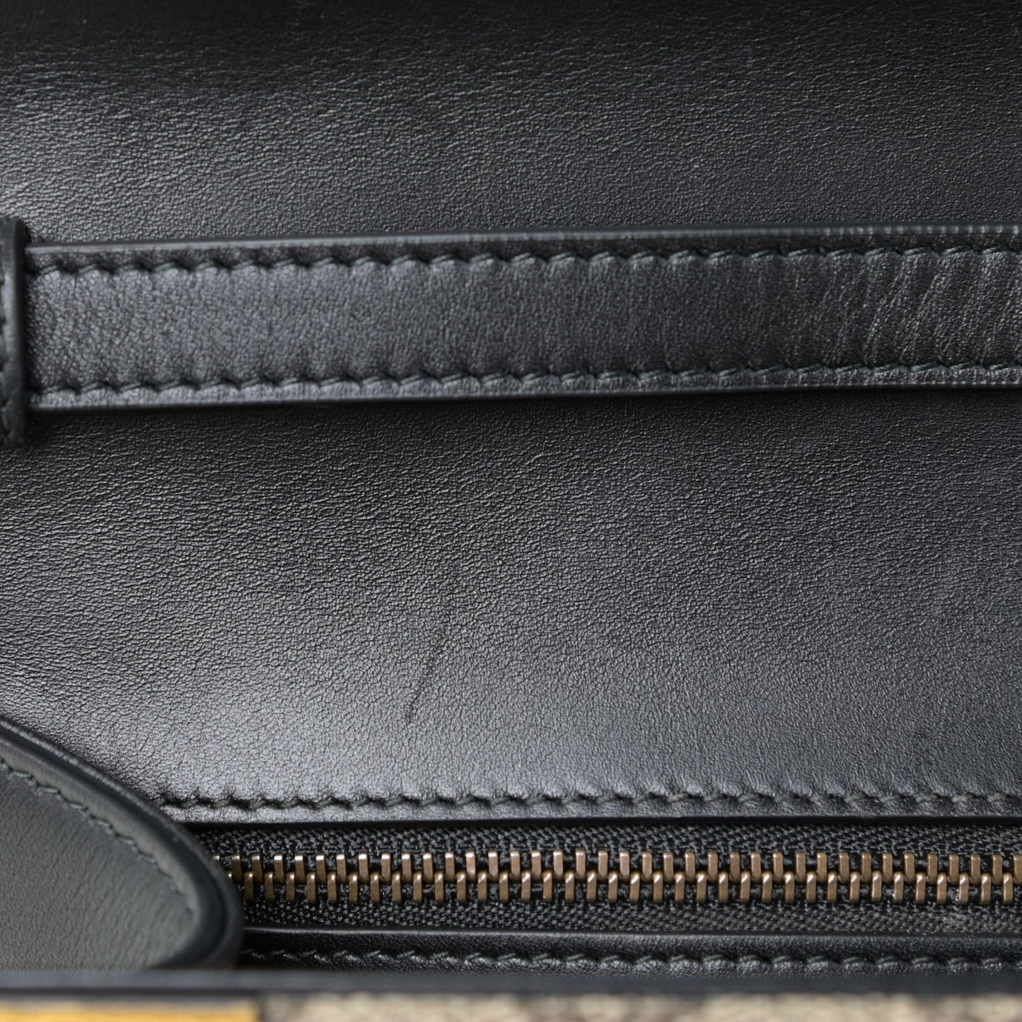 GG Supreme Monogram Small Osiride Top Handle Bag Black Gold