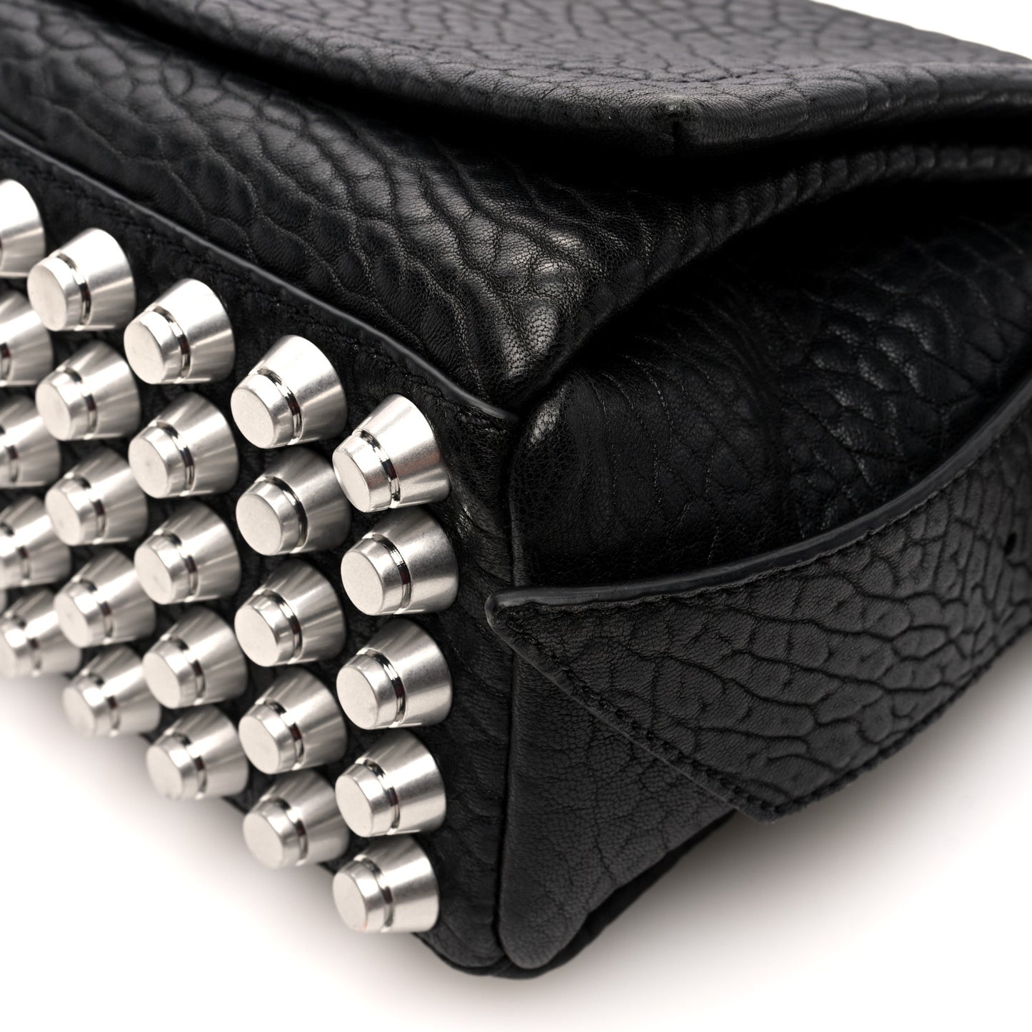 Pebbled Lambskin Medium Ricco Flap Bag Black