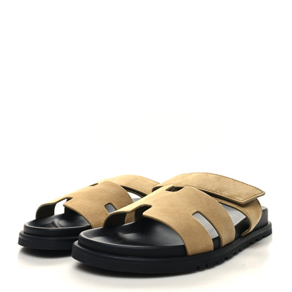 Hermes Suede Goatskin Mens Chypre Sandals 42 Beige Argile 3 of 8