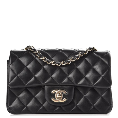 Chanel Lambskin Quilted Mini Rectangular Flap Black 1 of 8