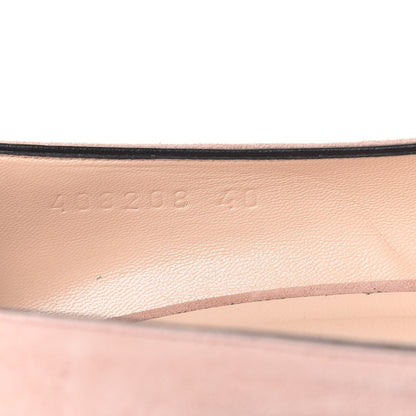 Gucci Kid Scamosciato GG Marmont Fringe 50mm Loafer Pumps 40 Crystal Pink 8 of 10