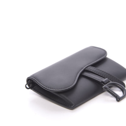 Christian Dior Ultra Matte Calfskin Nano Saddle Chain Pouch Black 8 of 11