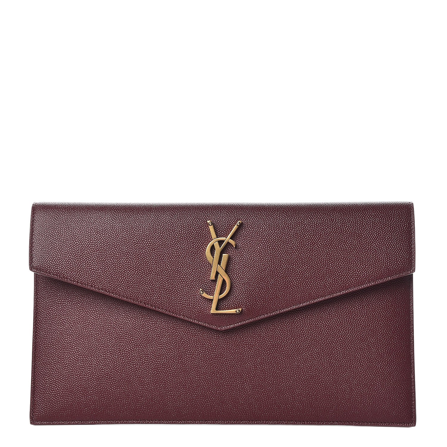 Saint Laurent Grain De Poudre Uptown Pouch Burgundy 1 of 7