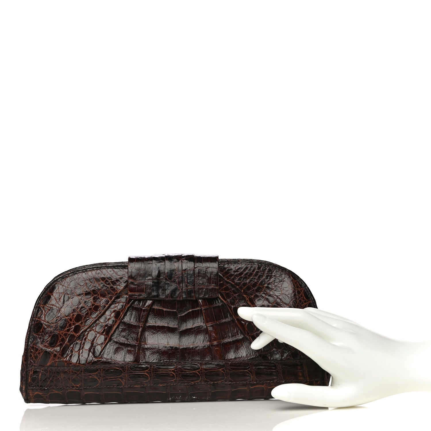 Nancy Gonzalez Crocodile Clutch Brown 2 of 26
