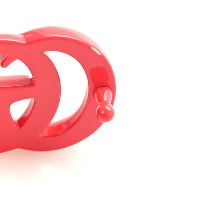 Gucci Azalea Calfskin Enamel Monochrome Double G 20mm Belt 90 36 Runway Coral 4 of 4