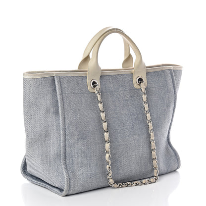 Chanel Canvas Medium Deauville Tote Light Blue 3 of 10