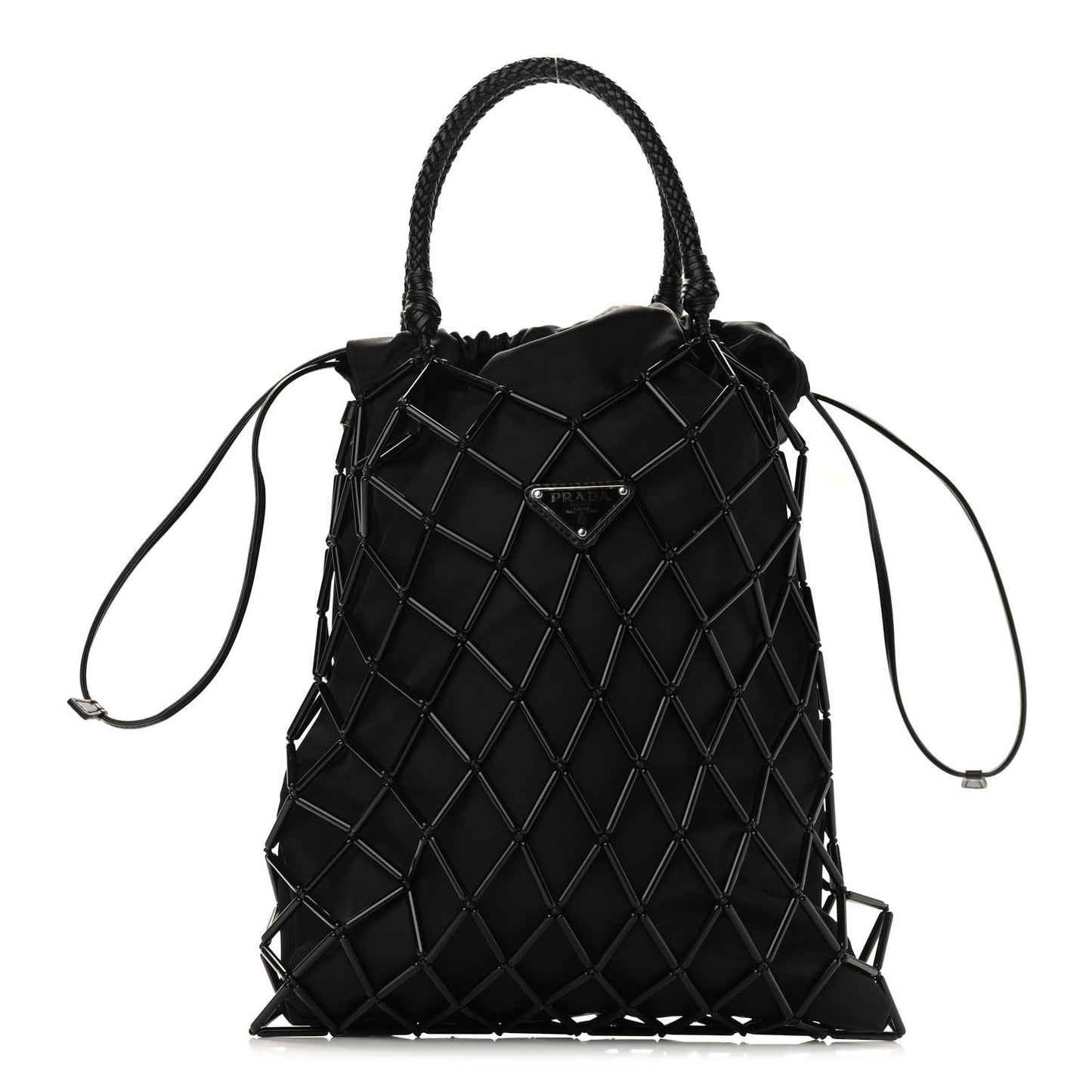 Satin Net Chain Bag Black