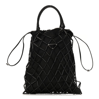 Prada Satin Net Chain Bag Black 1 of 7