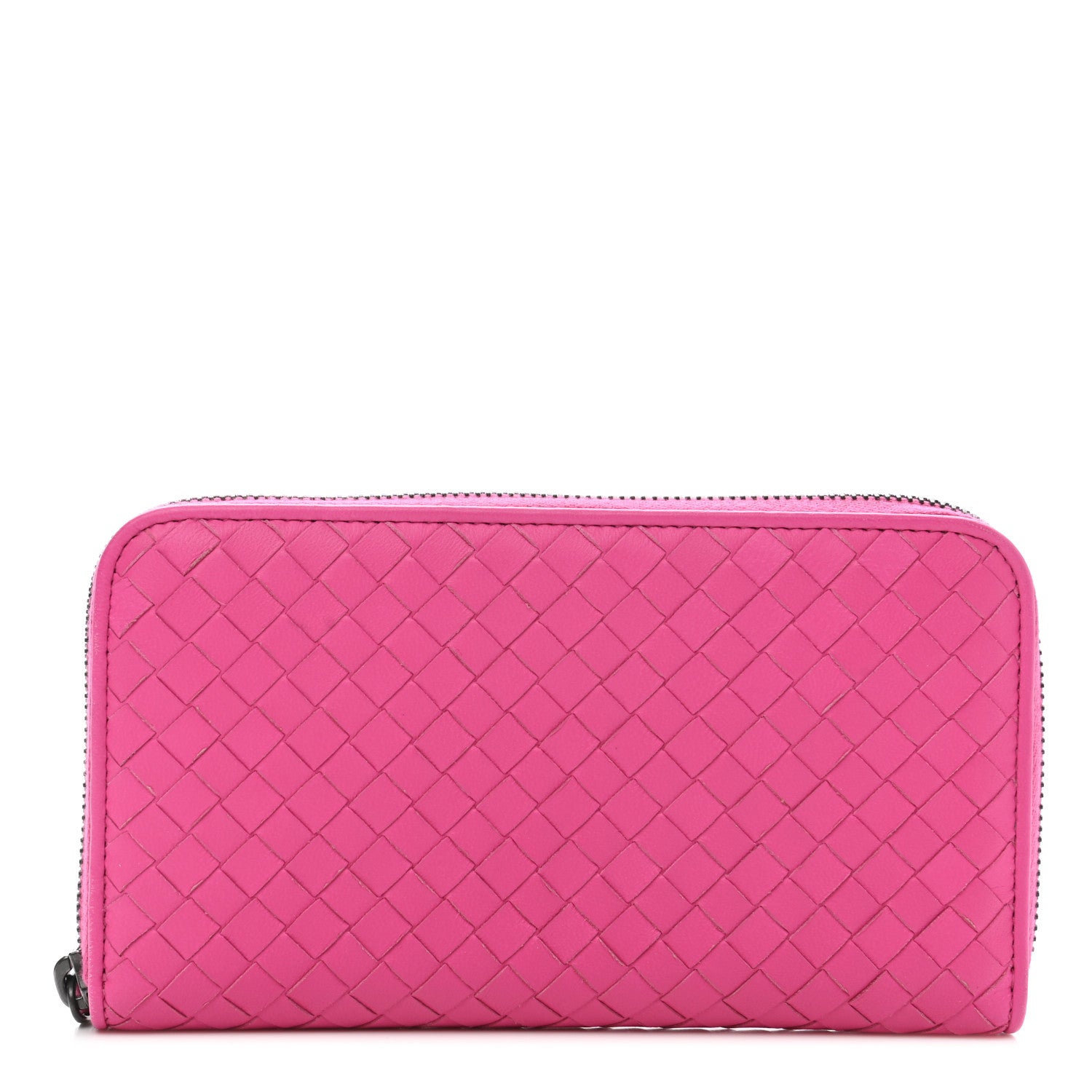 Bottega Veneta Nappa Intrecciato Zip Around Wallet Violet Fuxia 1 of 7