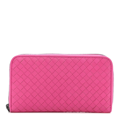 Bottega Veneta Nappa Intrecciato Zip Around Wallet Violet Fuxia 1 of 7