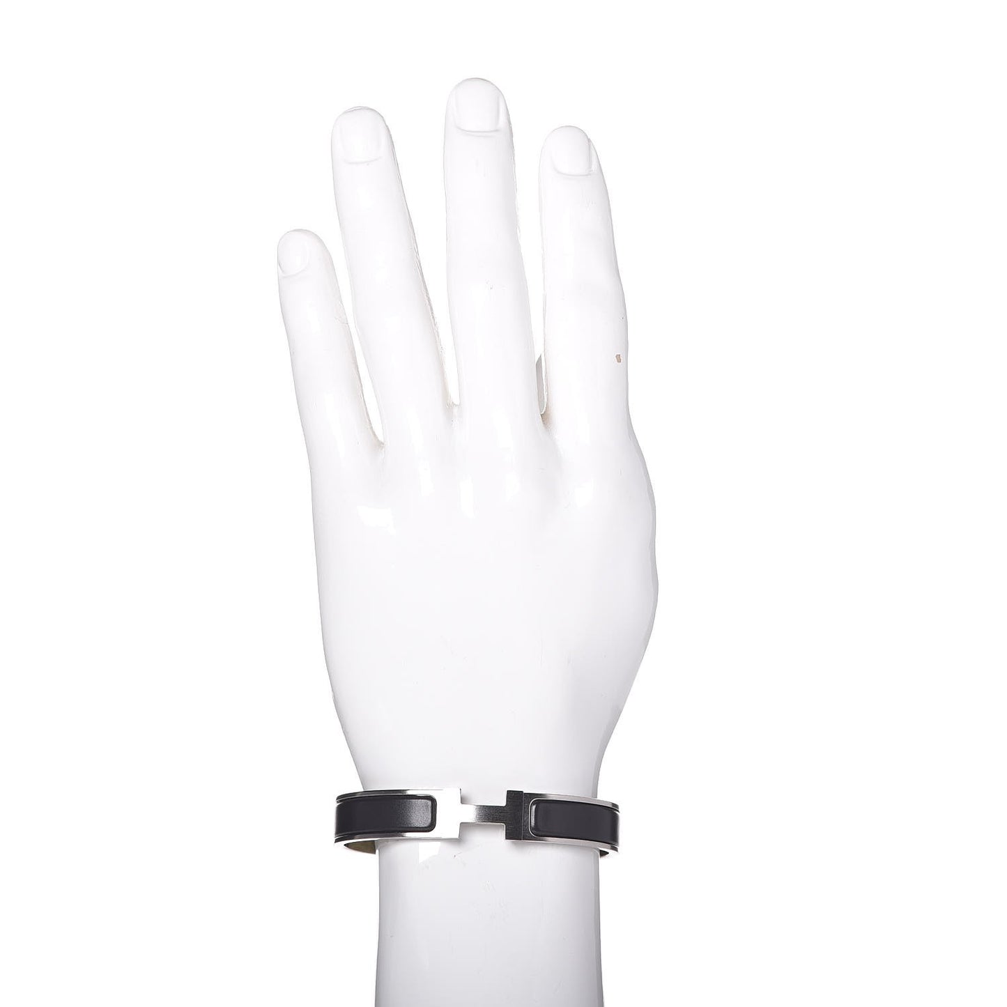 Matte Enamel Narrow Clic Clac HH Bracelet GM Black
