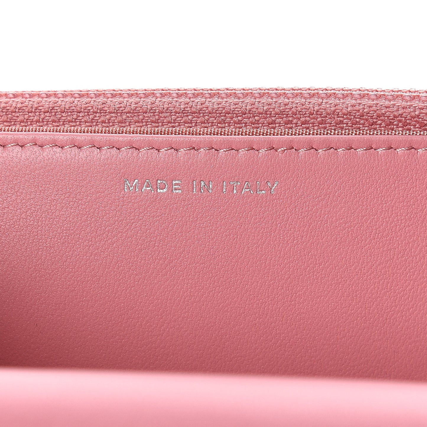 Lambskin Camellia Embossed Wallet On Chain WOC Pink