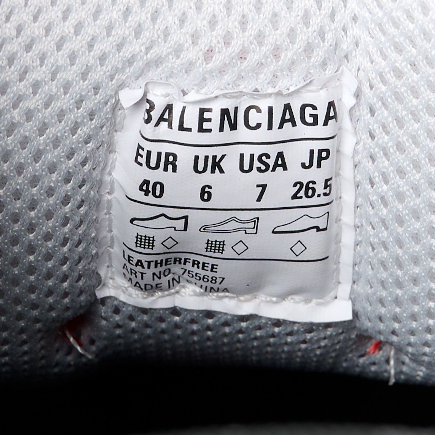 Balenciaga Fabric Mesh Womens Triple S Mule Sneakers 40 Grey Red 8 of 9