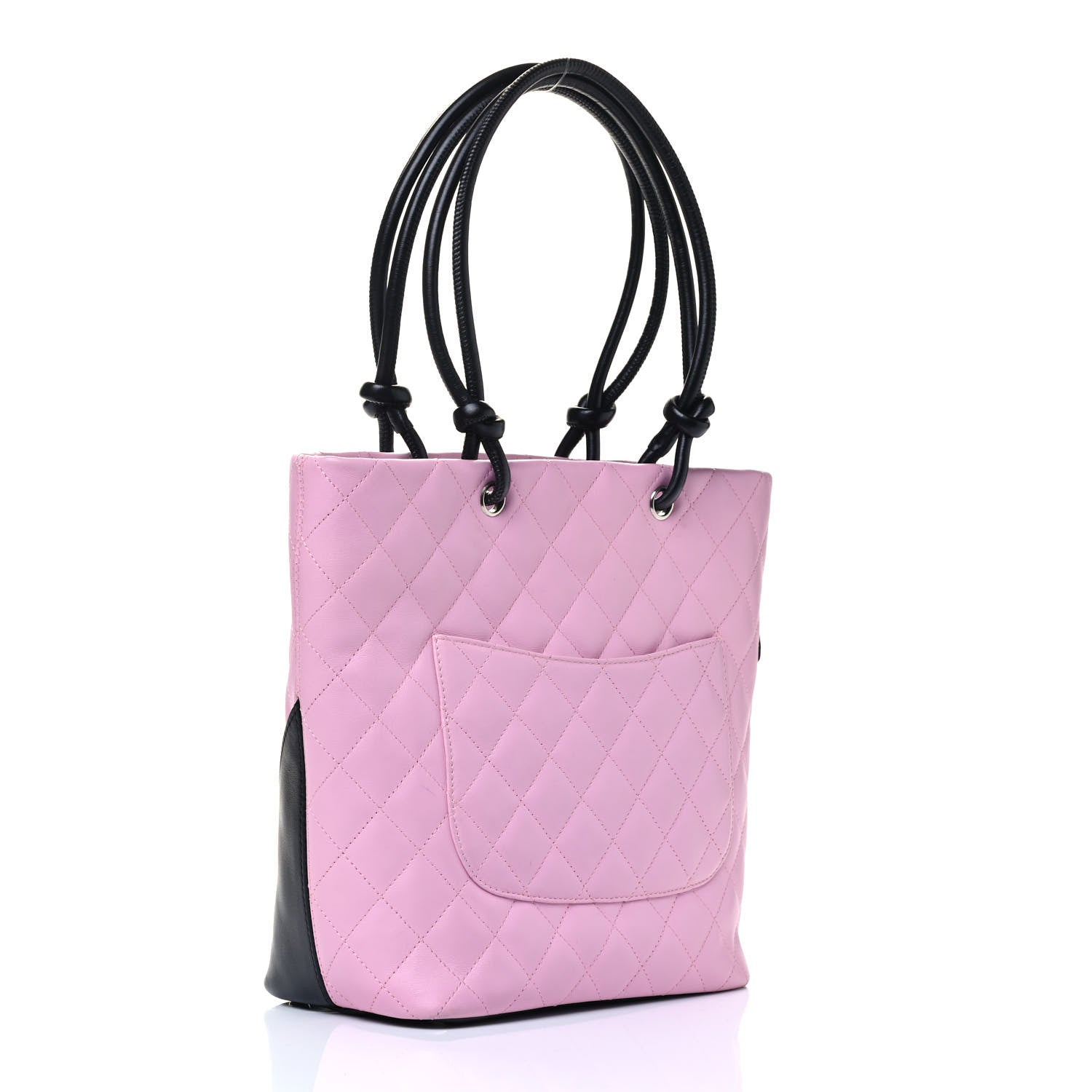 Chanel Calfskin Quilted Medium Cambon Tote Pink Black 2 of 4