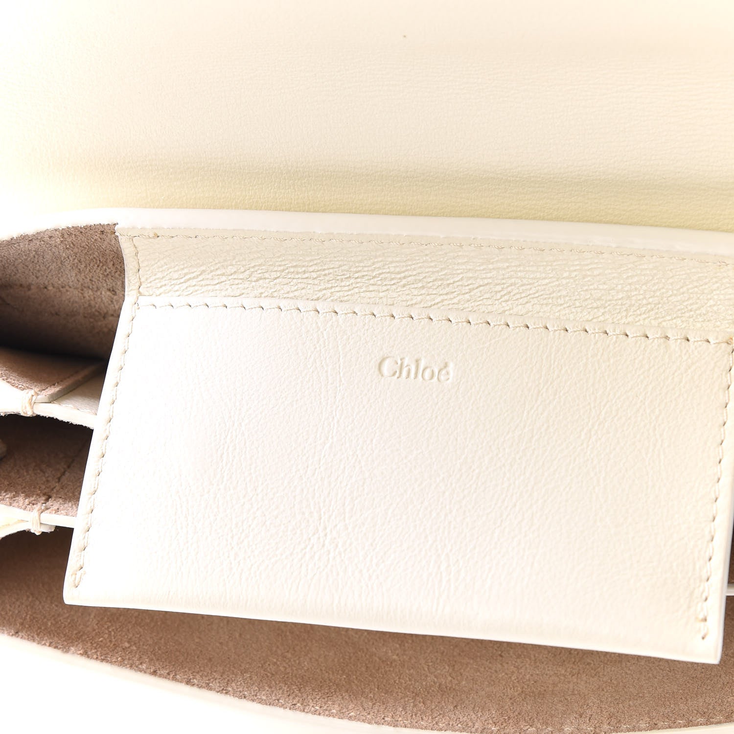 Chloe Calfskin Drew Bijou Clutch Natural White 7 of 10