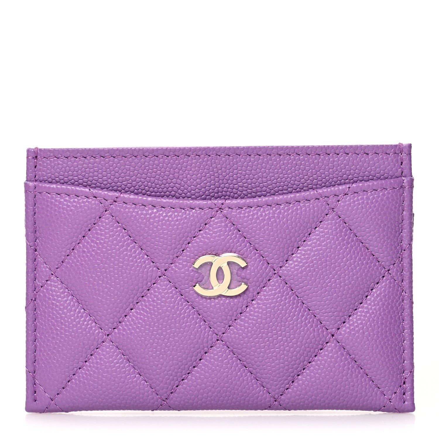 Chanel Caviar Quilted Card Holder Purple 1 of 12