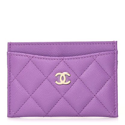 Chanel Caviar Quilted Card Holder Purple 1 of 12