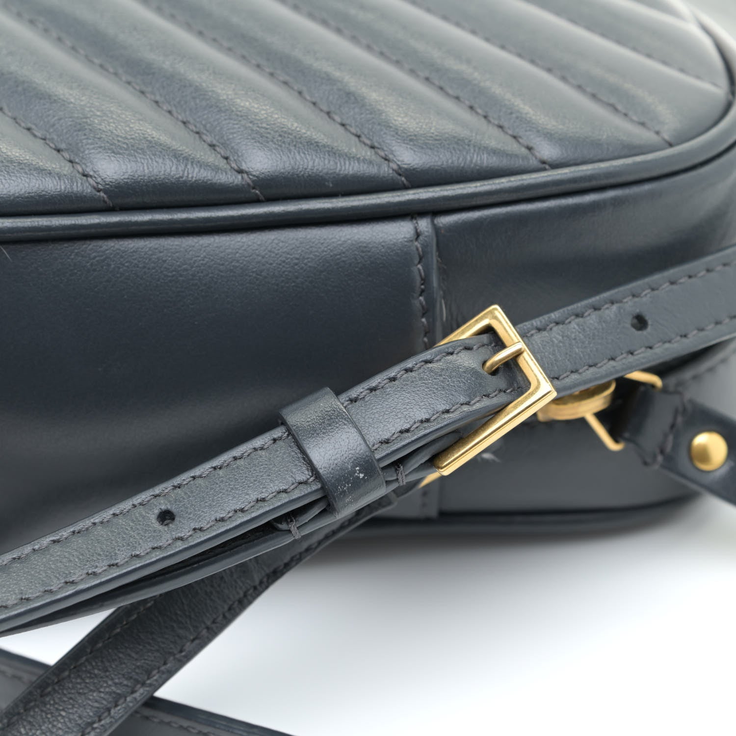 Saint Laurent Calfskin Matelasse Monogram Lou Camera Bag Dark Smog 12 of 12