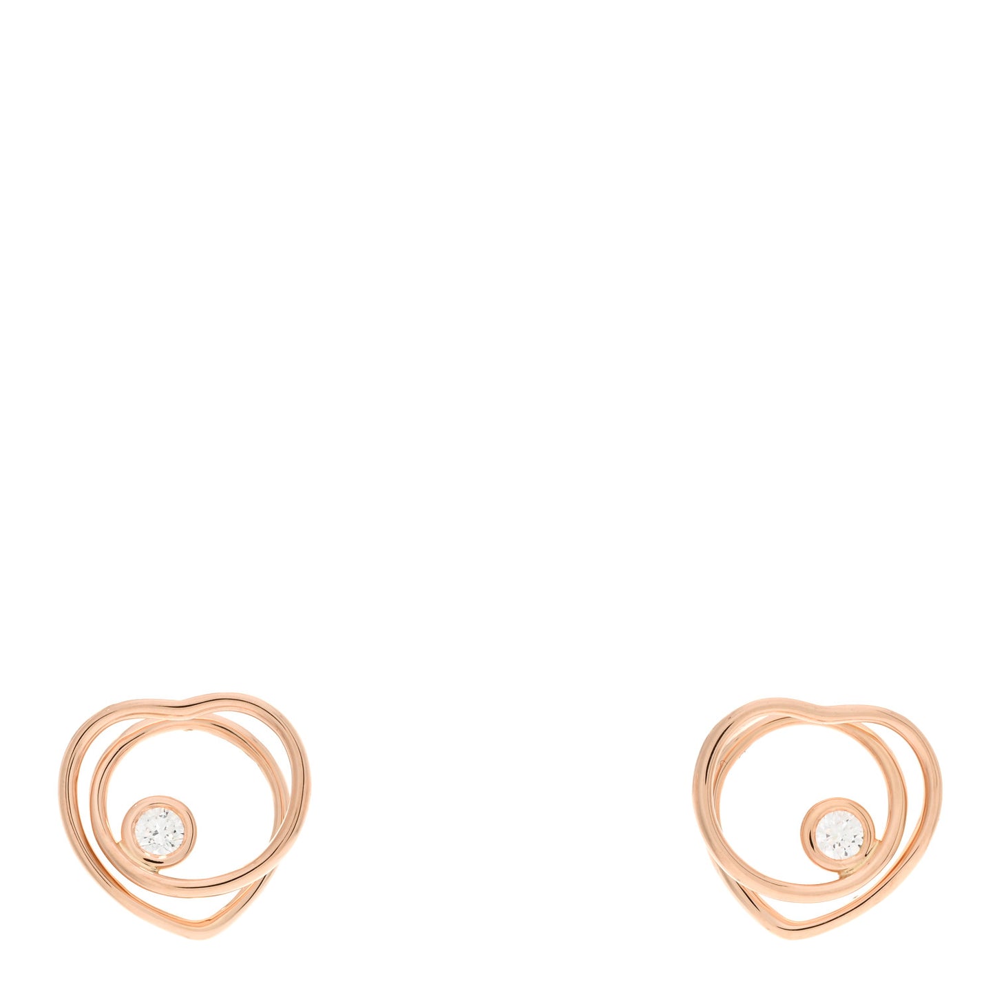 18K Rose Gold Diamond TPM Vertige Coeur Earrings