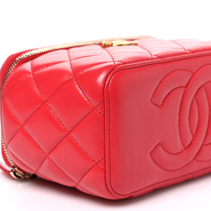 Chanel Caviar Quilted Sweetheart Vanity Case Dark Red 9 of 10
