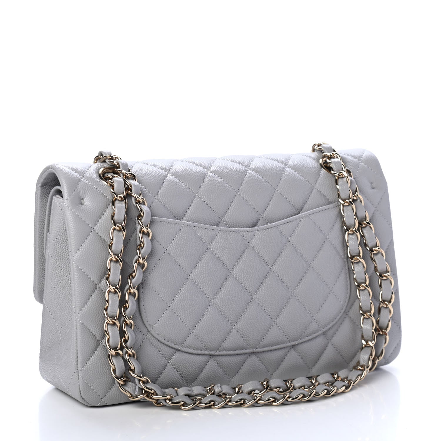Chanel Caviar Quilted Medium Double Flap Grey 2 of 4