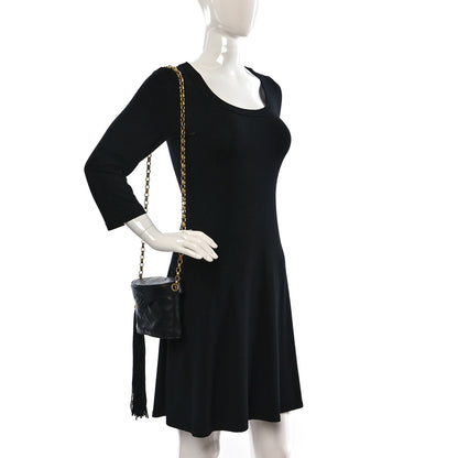 Chanel Lambskin Quilted Tassel Shoulder Bag Black 2 of 11