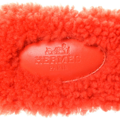 Hermes Woolskin Oran Sandals 38 Orange 7 of 8