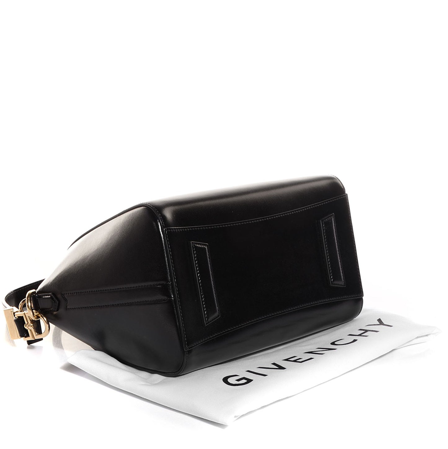 Shiny Lord Calfskin Small Antigona Black