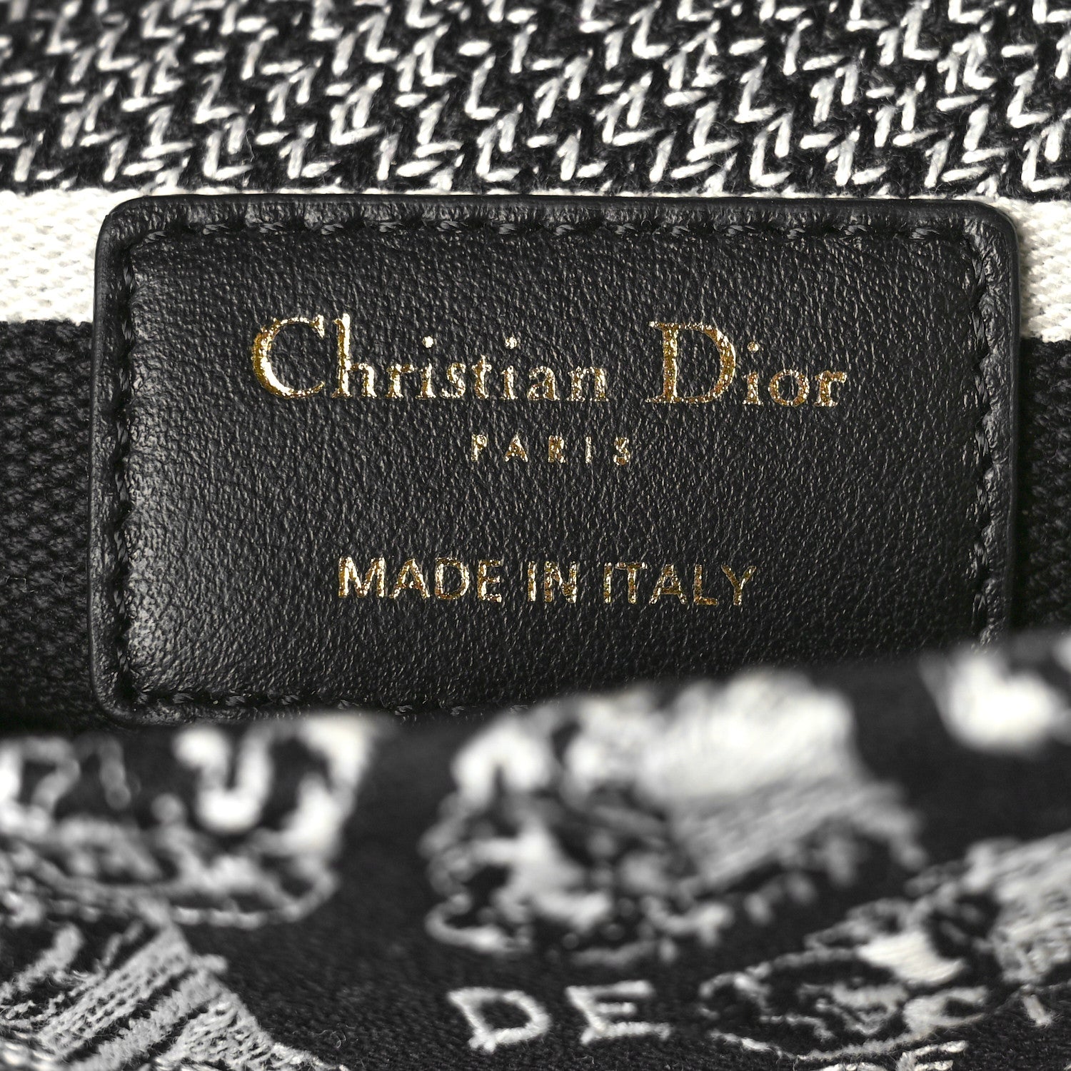 Christian Dior Canvas Embroidered Medium Plan de Paris Lady D-Lite Black White 6 of 8