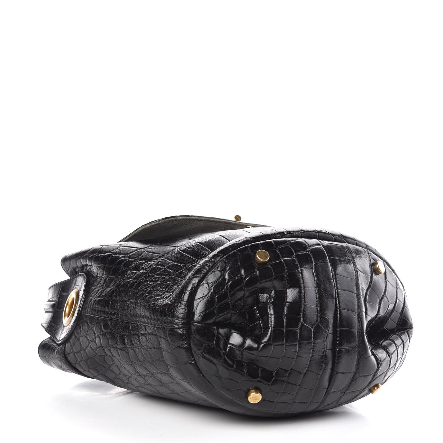 Alligator Capri Flap Hobo Black