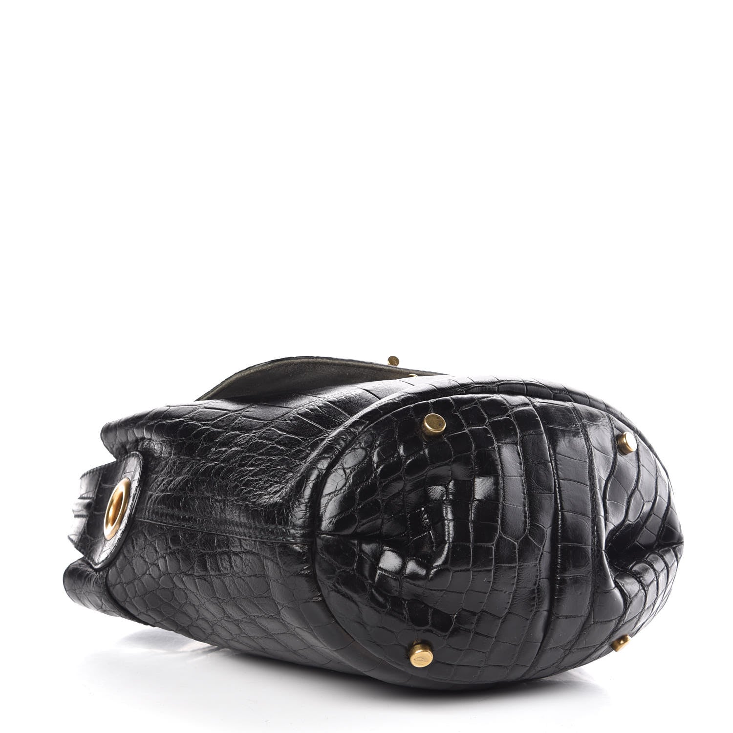 Saint Laurent Alligator Capri Flap Hobo Black 4 of 13